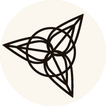 Trójramienny symbol geometryczny z okręgiem