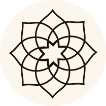 Geometryczny symbol mandali w kształcie rozety